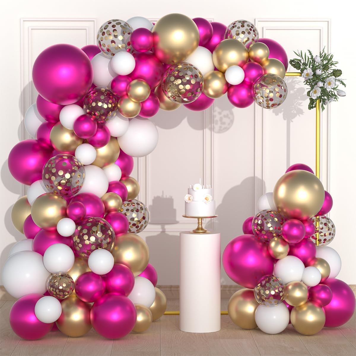 カービング祭り①新作…天然石の花束…ブラウンマザーオブパール♡ピンクロードライト イヴ(L)/ピオニーパープル花びんつき花束 （プリザーブド